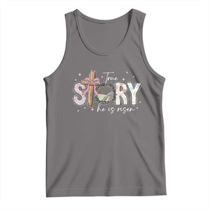 True Story He Is Risen Tank Top Christian Easter Day Religious Bible Verse TS11 Deep Heather Print Your Wear
