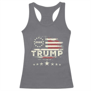 Trump 2028 President Racerback Tank Top Vintage American Flag Election Campaign TS11 Charcoal Print Your Wear