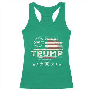 Trump 2028 President Racerback Tank Top Vintage American Flag Election Campaign TS11 Irish Green Print Your Wear