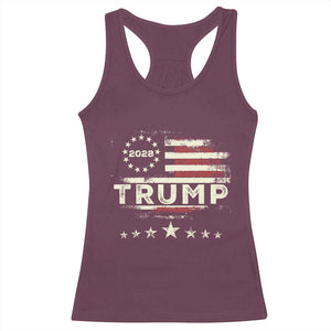 Trump 2028 President Racerback Tank Top Vintage American Flag Election Campaign TS11 Maroon Print Your Wear