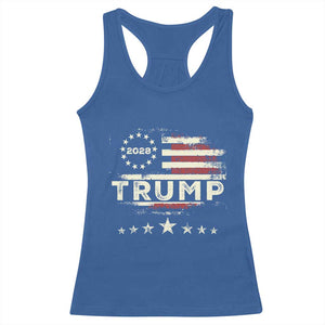 Trump 2028 President Racerback Tank Top Vintage American Flag Election Campaign TS11 Royal Blue Print Your Wear
