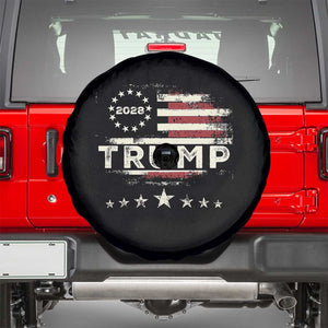Trump 2028 President Spare Tire Cover Vintage American Flag Election Campaign TS11 Black Print Your Wear