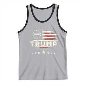 Trump 2028 President Tank Top Vintage American Flag Election Campaign TS11 Athletic Heather Black Print Your Wear