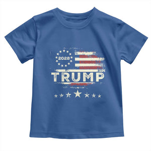 Trump 2028 President Toddler T Shirt Vintage American Flag Election Campaign TS11 Royal Blue Print Your Wear