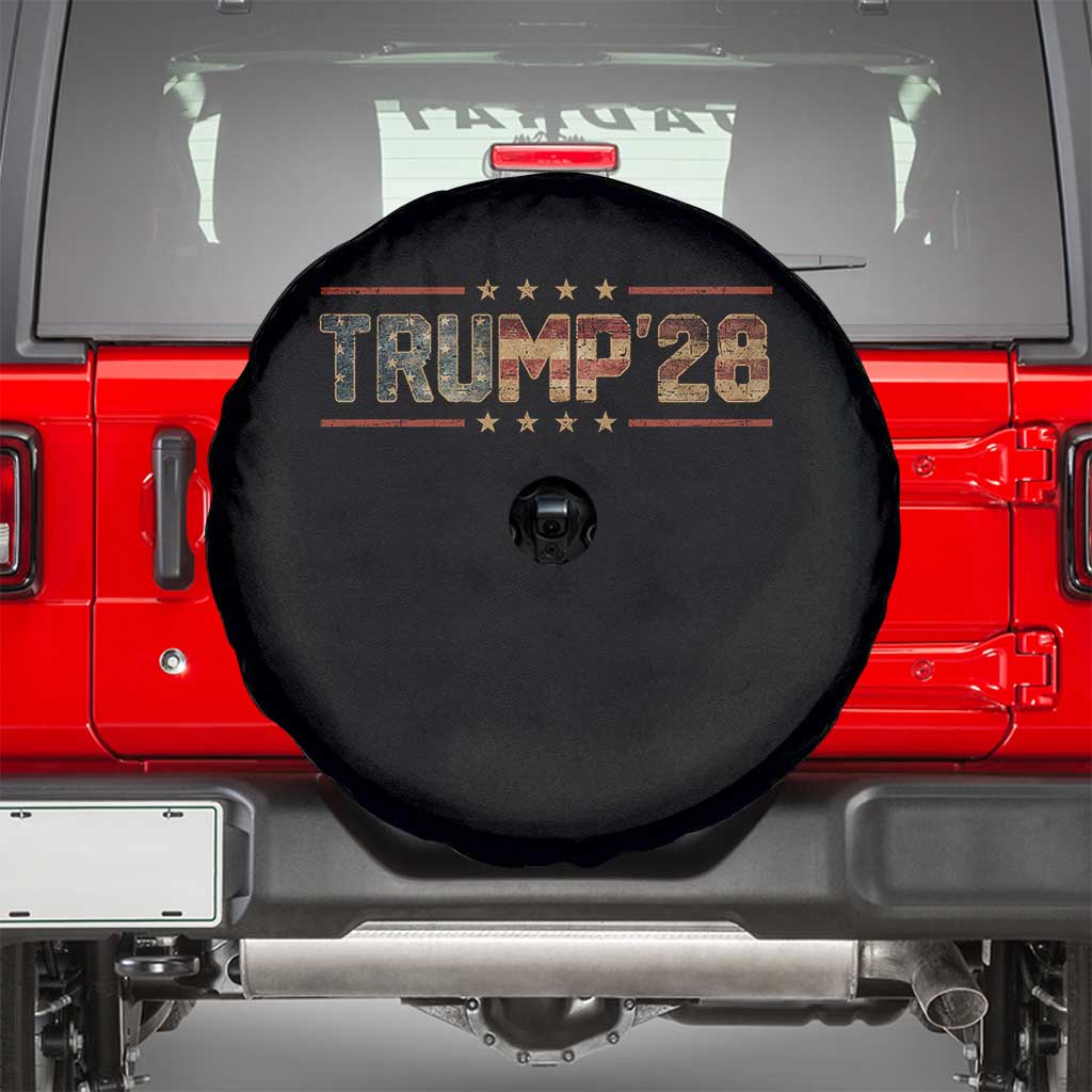 Trump 2028 Spare Tire Cover Vote Trump Vintage America US Flag TS11 Black Print Your Wear