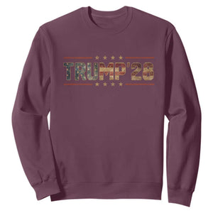 Trump 2028 Sweatshirt Vote Trump Vintage America US Flag TS11 Maroon Print Your Wear