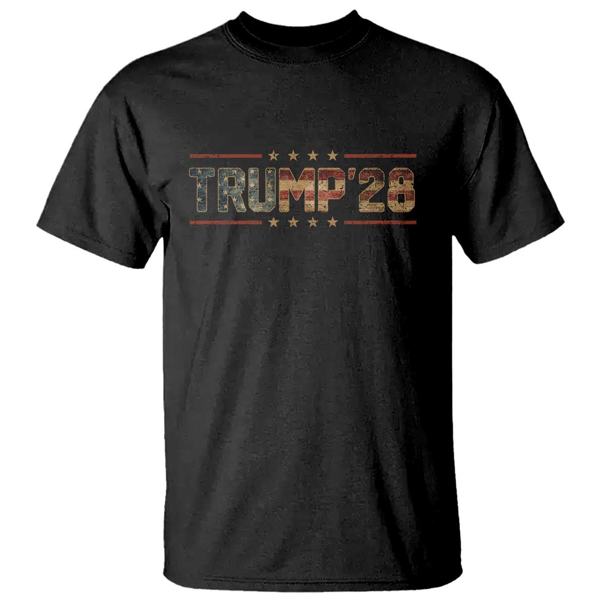 Trump 2028 T Shirt Vote Trump Vintage America US Flag TS11 Black Print Your Wear