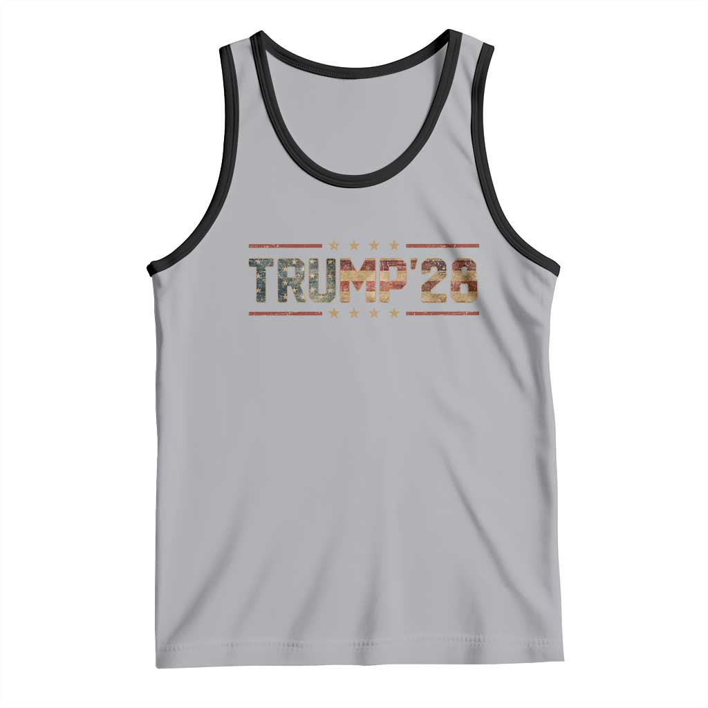 Trump 2028 Tank Top Vote Trump Vintage America US Flag TS11 Athletic Heather Black Print Your Wear