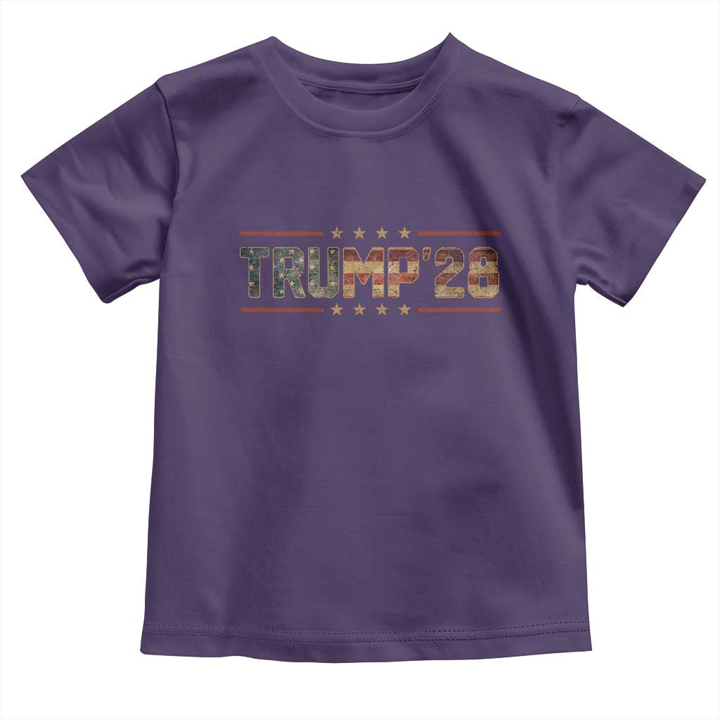 Trump 2028 Toddler T Shirt Vote Trump Vintage America US Flag TS11 Purple Print Your Wear