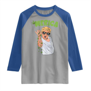 Trump Bae Smoking Weed Cannabis Raglan Shirt Merica Funny Marijuana Bud Stoner 420 Gift TS10 Sport Gray Royal Print Your Wear