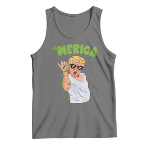 Trump Bae Smoking Weed Cannabis Tank Top Merica Funny Marijuana Bud Stoner 420 Gift TS10 Black Heather Print Your Wear