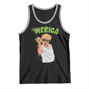 Trump Bae Smoking Weed Cannabis Tank Top Merica Funny Marijuana Bud Stoner 420 Gift TS10 Black Athletic Heather Print Your Wear