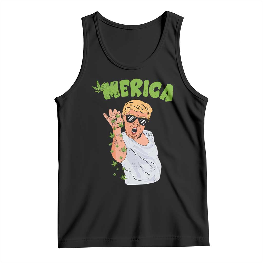 Trump Bae Smoking Weed Cannabis Tank Top Merica Funny Marijuana Bud Stoner 420 Gift TS10 Black Print Your Wear