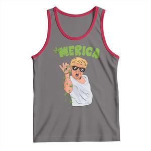 Trump Bae Smoking Weed Cannabis Tank Top Merica Funny Marijuana Bud Stoner 420 Gift TS10 Deep Heather Red Print Your Wear