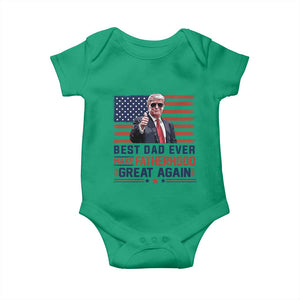 Trump Best Dad Ever Baby Onesie Funny Father's Day Make Fatherhood Great Again USA Flag TS02 Irish Green Print Your Wear