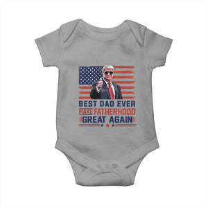 Trump Best Dad Ever Baby Onesie Funny Father's Day Make Fatherhood Great Again USA Flag TS02 Sport Gray Print Your Wear