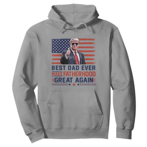 Trump Best Dad Ever Hoodie Funny Father's Day Make Fatherhood Great Again USA Flag TS02 Sport Gray Print Your Wear