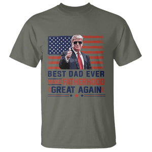 Trump Best Dad Ever T Shirt Funny Father's Day Make Fatherhood Great Again USA Flag TS02 Military Green Print Your Wear