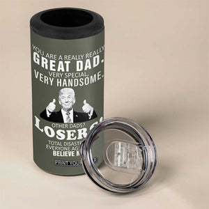 Trump Dad 4 in 1 Can Cooler Tumbler Papa Grandpa Stepdad Fathers Day Gift American Flag TB10 Print Your Wear