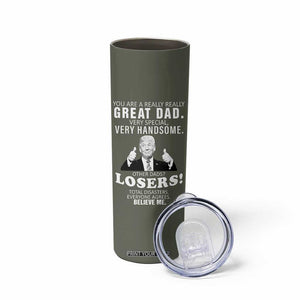 Trump Dad Skinny Tumbler Papa Grandpa Stepdad Fathers Day Gift American Flag TB10 Print Your Wear