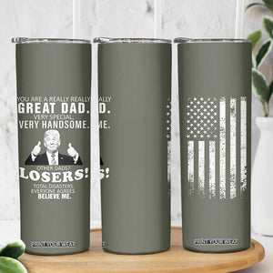 Trump Dad Skinny Tumbler Papa Grandpa Stepdad Fathers Day Gift American Flag TB10 Print Your Wear