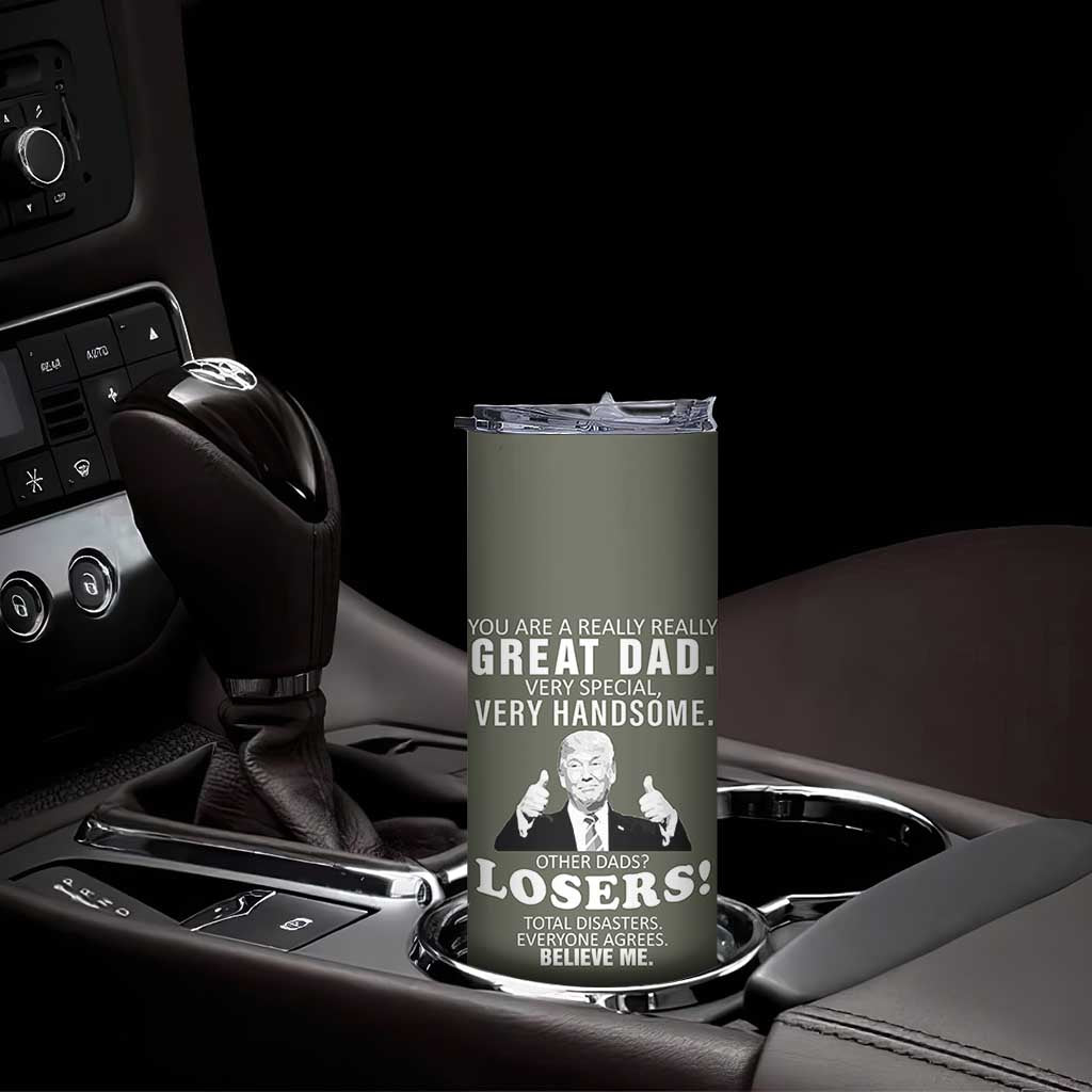 Trump Dad Skinny Tumbler Papa Grandpa Stepdad Fathers Day Gift American Flag TB10 Print Your Wear