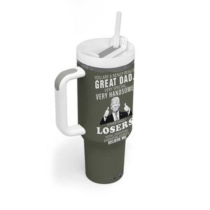 Trump Dad Tumbler With Handle Papa Grandpa Stepdad Fathers Day Gift American Flag TB10 Print Your Wear