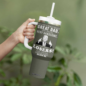 Trump Dad Tumbler With Handle Papa Grandpa Stepdad Fathers Day Gift American Flag TB10 Print Your Wear