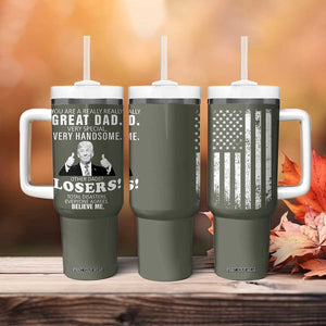 Trump Dad Tumbler With Handle Papa Grandpa Stepdad Fathers Day Gift American Flag TB10 Print Your Wear