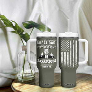 Trump Dad Tumbler With Handle Papa Grandpa Stepdad Fathers Day Gift American Flag TB10 Print Your Wear