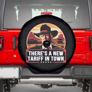 Trump Tariffs Cowboy Spare Tire Cover Theres A New Tariff In Town Western TS02 Black Print Your Wear