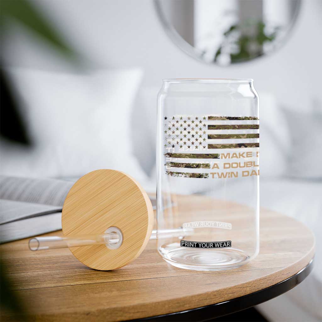 Twin Dad Glass Can Make It A Double Funny Fathers Day Camo American Flag TS10 Print Your Wear
