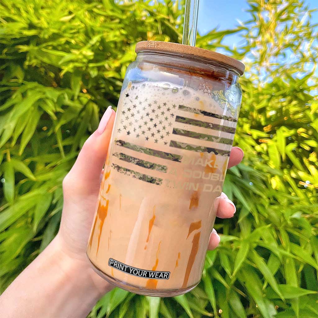 Twin Dad Glass Can Make It A Double Funny Fathers Day Camo American Flag TS10 Print Your Wear