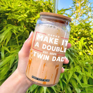 Twin Dad Glass Can Make It A Double Funny New Dad Fathers Day TS10 Print Your Wear
