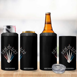US Airplane Fighter Jet American Flag 4th Of July 4 in 1 Can Cooler Tumbler TS11 Print Your Wear