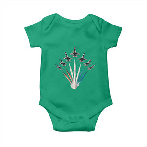 US Airplane Fighter Jet American Flag 4th Of July Baby Onesie TS11 Irish Green Print Your Wear