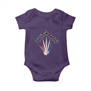 US Airplane Fighter Jet American Flag 4th Of July Baby Onesie TS11 Purple Print Your Wear
