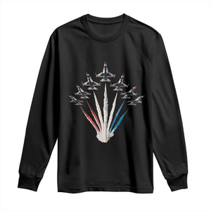 US Airplane Fighter Jet American Flag 4th Of July Long Sleeve Shirt TS11 Black Print Your Wear