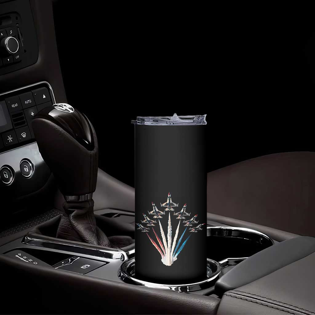US Airplane Fighter Jet American Flag 4th Of July Skinny Tumbler TS11 Print Your Wear