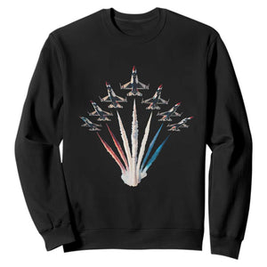 US Airplane Fighter Jet American Flag 4th Of July Sweatshirt TS11 Black Print Your Wear
