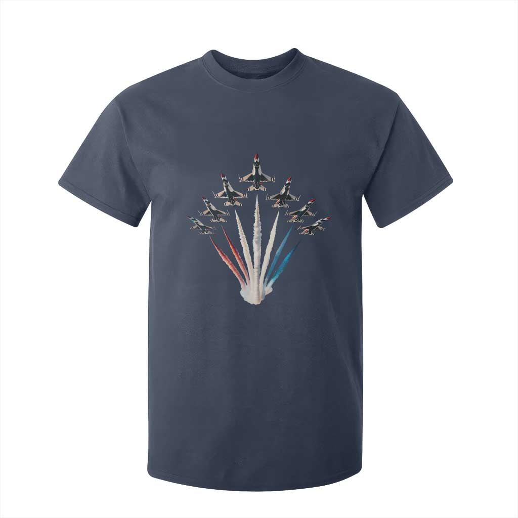 US Airplane Fighter Jet American Flag 4th Of July T Shirt For Kid TS11 Navy Print Your Wear