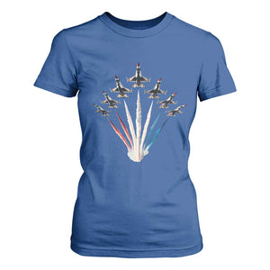 US Airplane Fighter Jet American Flag 4th Of July T Shirt For Women TS11 Royal Blue Print Your Wear