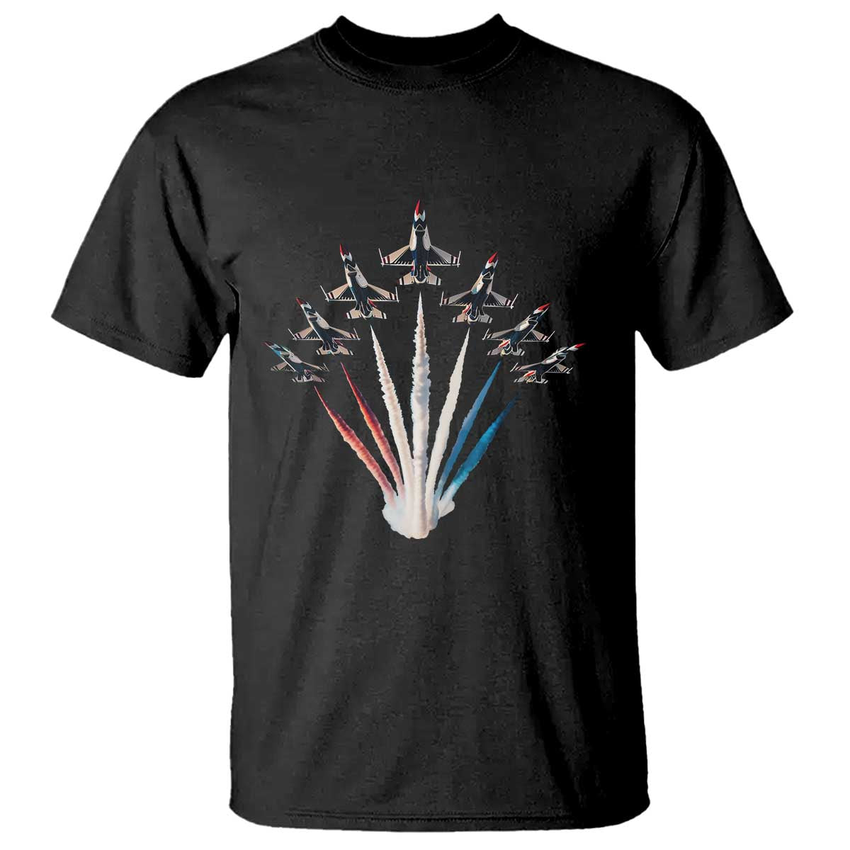 US Airplane Fighter Jet American Flag 4th Of July T Shirt TS11 Black Print Your Wear