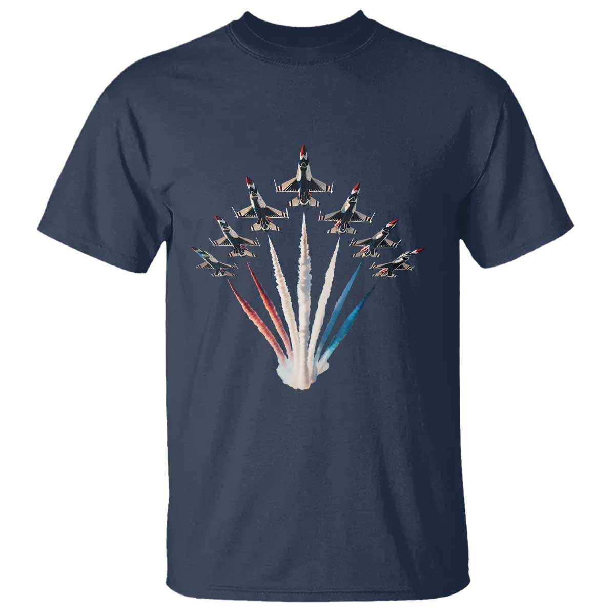 US Airplane Fighter Jet American Flag 4th Of July T Shirt TS11 Navy Print Your Wear