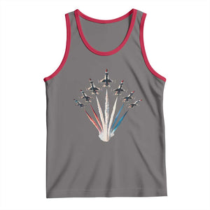 US Airplane Fighter Jet American Flag 4th Of July Tank Top TS11 Deep Heather Red Print Your Wear