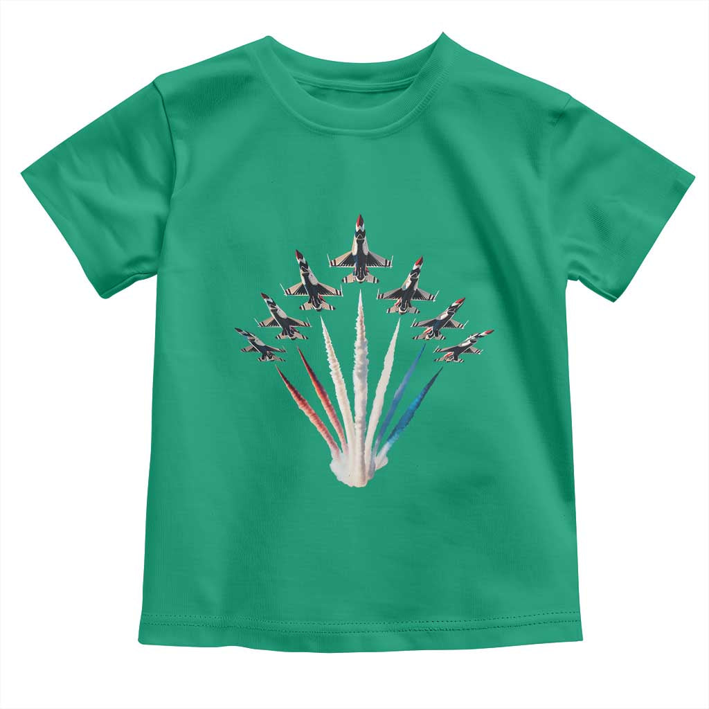 US Airplane Fighter Jet American Flag 4th Of July Toddler T Shirt TS11 Irish Green Print Your Wear