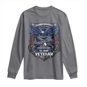 US Military Navy Veteran Long Sleeve Shirt It Cannot Be Inherited Nor Can It Be Purchased I Have Earned It TS11 Charcoal Print Your Wear