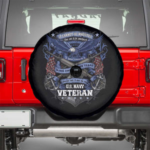 US Military Navy Veteran Spare Tire Cover - It Cannot Be Inherited Nor Can It Be Purchased I Have Earned It TS11 Black Print Your Wear
