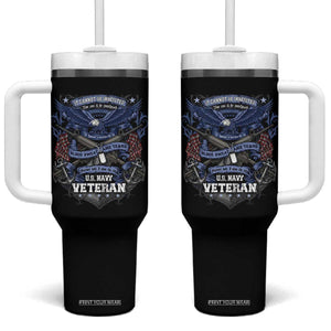 US Military Navy Veteran Tumbler With Handle It Cannot Be Inherited Nor Can It Be Purchased I Have Earned It TS11 One Size: 40 oz Black Print Your Wear
