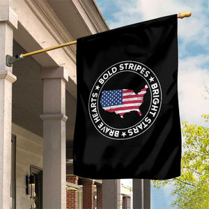 US Pride 4th of July Garden Flag Bold Stripes Bright Stars Brave Hearts American Patriotic TS02 Print Your Wear